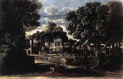 Nicolas Poussin Landscape with Gathering of the Ashes of Phocion by his Widow oil painting on canvas